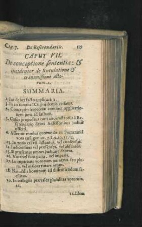 Caput VII. De conceptione sententiae : & incidenter de Rotulatione & transmissione actorum.