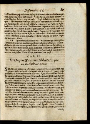 Cap. IX. De Origine & ratione Nobilitatis, quae ex nativitate venit.