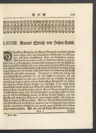 LXXXIII. Marcus Sittich von Hohen Embs