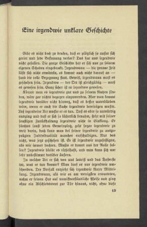 Eine irgendwie unklare Geschichte