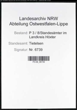Heiratsregister Standesamt Tietelsen