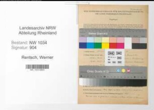 Entnazifizierung Werner Rentsch , geb. 30.08.1896 (Oberst)