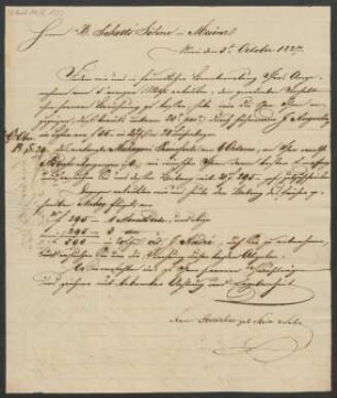 Brief an B. Schott's Söhne : 03.10.1827