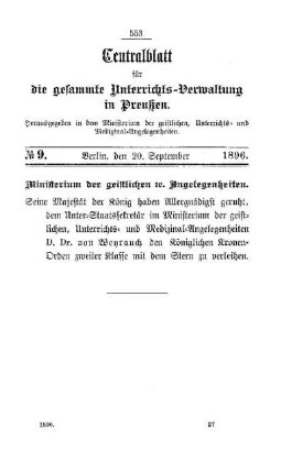 Ministerium der geistlichen, etc. Angelegenheiten