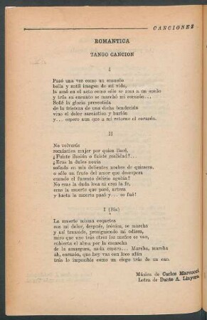 Romantica : Tango canción