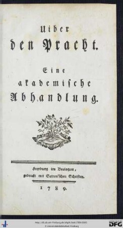 Uiber den Pracht : Eine akademische Abhandlung