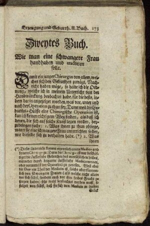 Zweytes Buch. Wie man eine schwangere Frau handhaben und tractiren solle.