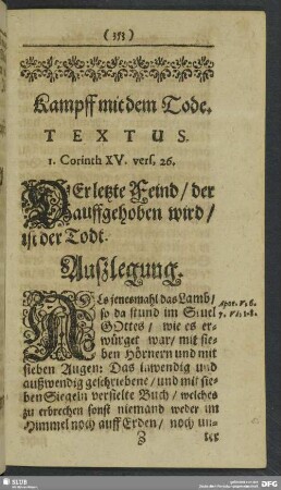 Kampff mit dem Tode