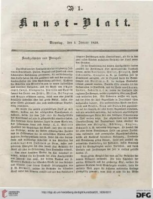 Nr. 1 - 10 (1. Januar 1839 - 31. Januar 1839)