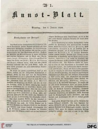 Nr. 1 - 10 (1. Januar 1839 - 31. Januar 1839)