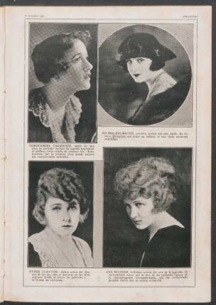 Constancia Talmadge . -Norma Talmadge. - Ethel Clayton. - Ana Nilsson