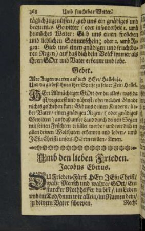 Umb den lieben Frieden.