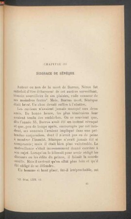 Chapitre III - Disgrâce de Sénèque