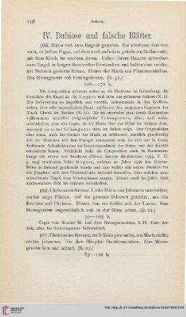 IV. Dubiose und falsche Blätter