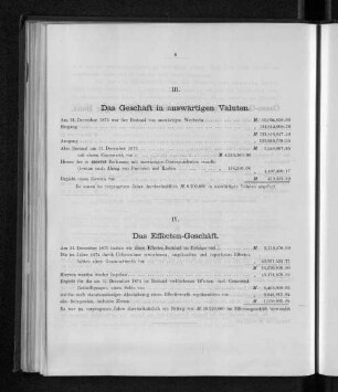 IV. Das Effecten-Geschäft.
