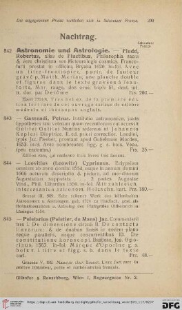 Nachtrag (Nr. 842 - 854)