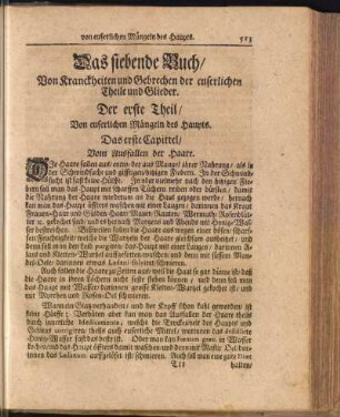 Das siebende Buch, Von Kranckheiten und Gebrechen der euserlichen Theile und Glieder