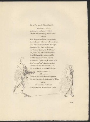 Mephistopheles zu Faust. Vertraue mir den Umfang deiner Grillen