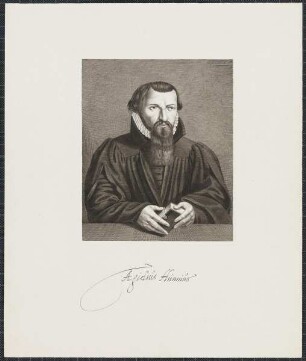 Icones Professorum Marpurgensium — Bildnis des Aegidius Hunnius, eigentlich Hun (1550-1603)