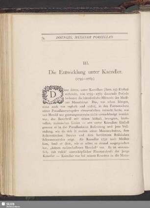 III. Die Entwicklung unter Kaendler (1735-1763)