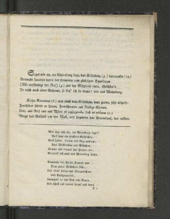 [Bürgers Weiber von Weinsberg ...]