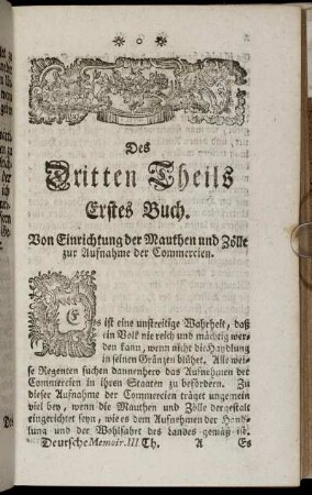 Des Dritten Theils Erstes Buch.