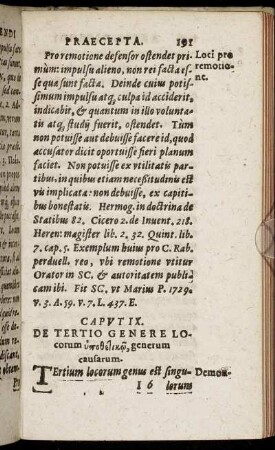 Caput IX. De Tertio Genere Locorum [...], generum causarum.