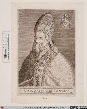 Bildnis Papst Gregor XIII. (Ugo Boncompagni) (reg. 13. 5. 1572 - 10. 4. 1585)