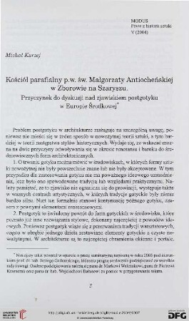 5: Kościół parafialny p.w. św. Małgorzaty Antiocheńskiej w Zborowie na Szaryszu : Przyczynek do dyskusji nad zjawiskiem postgotyku w Europie Środkowej