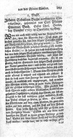 Vierstimmige Choralgesänge. T.1.