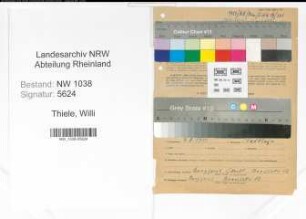 Entnazifizierung Willi Thiele , geb. 07.08.1909 (Baecker)