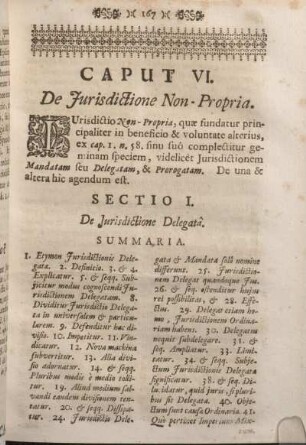 Sectio I. De Jurisdictione Delegata.