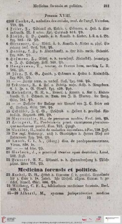 Medicina forensis et politica (Nr. 6323 - 6457)