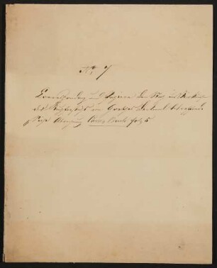 Umlegeblatt für das Konvolut: Correspondenz und Papiere den Stich und Verkauf des Kupferstiches von Goethes Denkmal von Schwanthaler betreffend