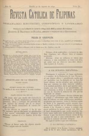 Ano II. Manila 31 de Agosto de 1890, Núm. 82