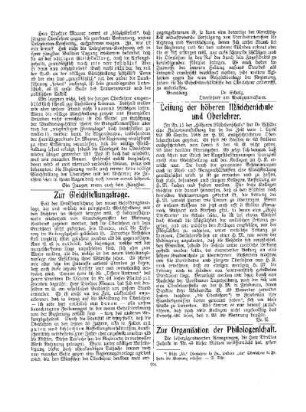 Leitung der höheren Mädchenschule und Oberlehrer