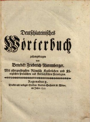 Deutschlateinisches Wörterbuch