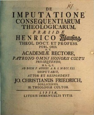 De Imputatione Consequentiarum Theologicarum