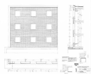 Aalen: Sozialgebäude - Fassadenausschnitt Ostseite Nebengeb. Fassade