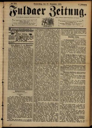 Ausgabe vom Donnerstag, den 27. November 1890.