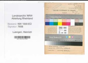 Entnazifizierung Heinrich Luengen, geb. 02.11.1906 (Kaufm.Angest.)