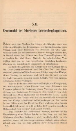 Ceremoniel bei feierlichen Leichenbegängnissen