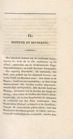 II. Bestuur en bevolking