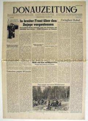 Deutsche Tageszeitung für den Balkan "Donauzeitung" u.a. zum Vormarsch der Wehrmacht in der Sowjetunion