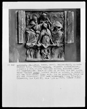 Epitaph mit Relieffragment einer Marienkrönung