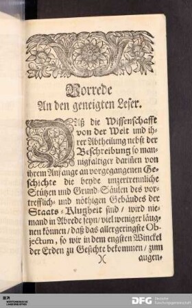 Vorrede An den geneigten Leser.
