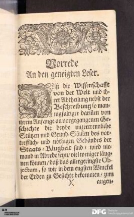 Vorrede An den geneigten Leser.