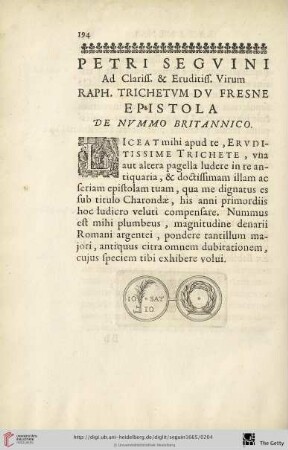 Petri seguini […] de nummo Britannico