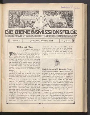 Nummer 10. Friedenau, Oktober 1911. 78. Jahrgang