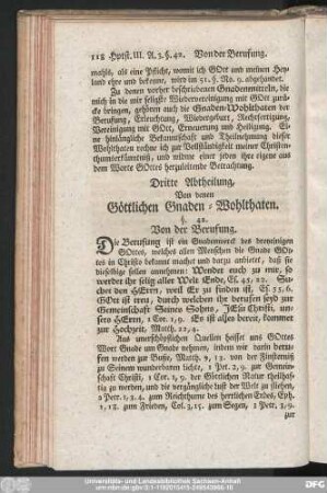 Dritte Abtheilung, Von denen Göttlichen Gnaden-Wohlthaten.